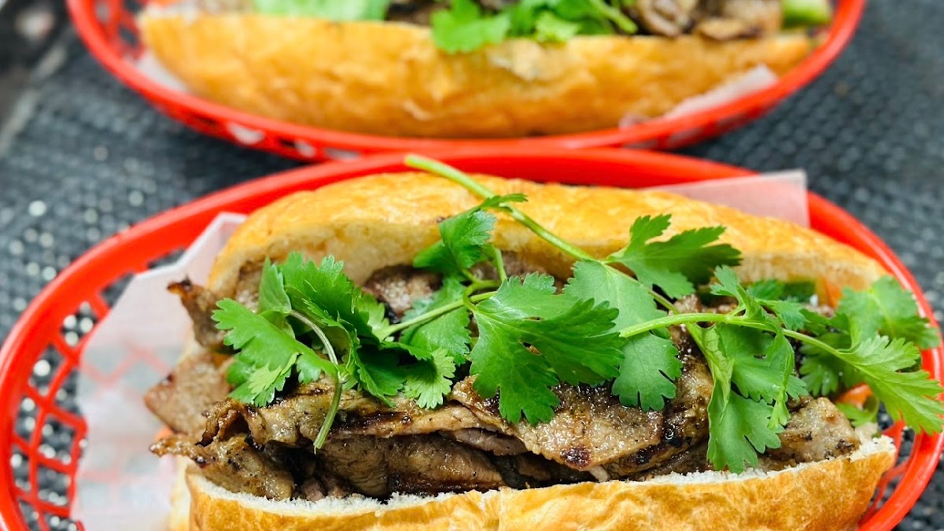 Banh mi on a crusty roll