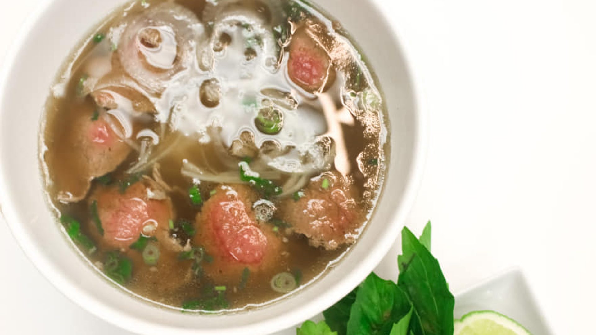 Served with fresh herbs on the side