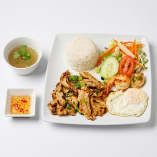 Grilled Chicken and Shrimp Plate