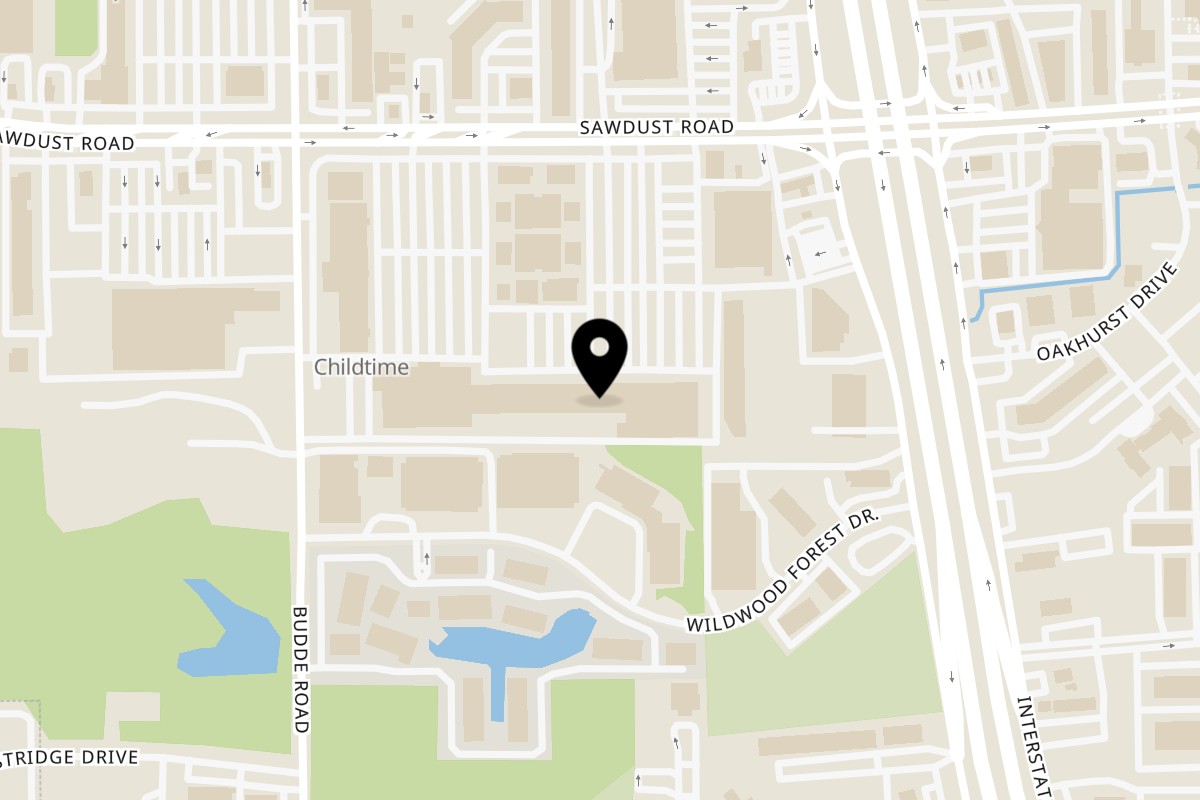 Map showing the location of Pho Viet Tastes on 377 Sawdust Rd in Spring